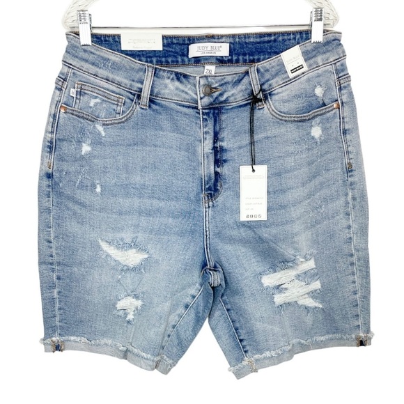 Judy Blue Mid-Rise Bermuda Denim Shorts main image 0